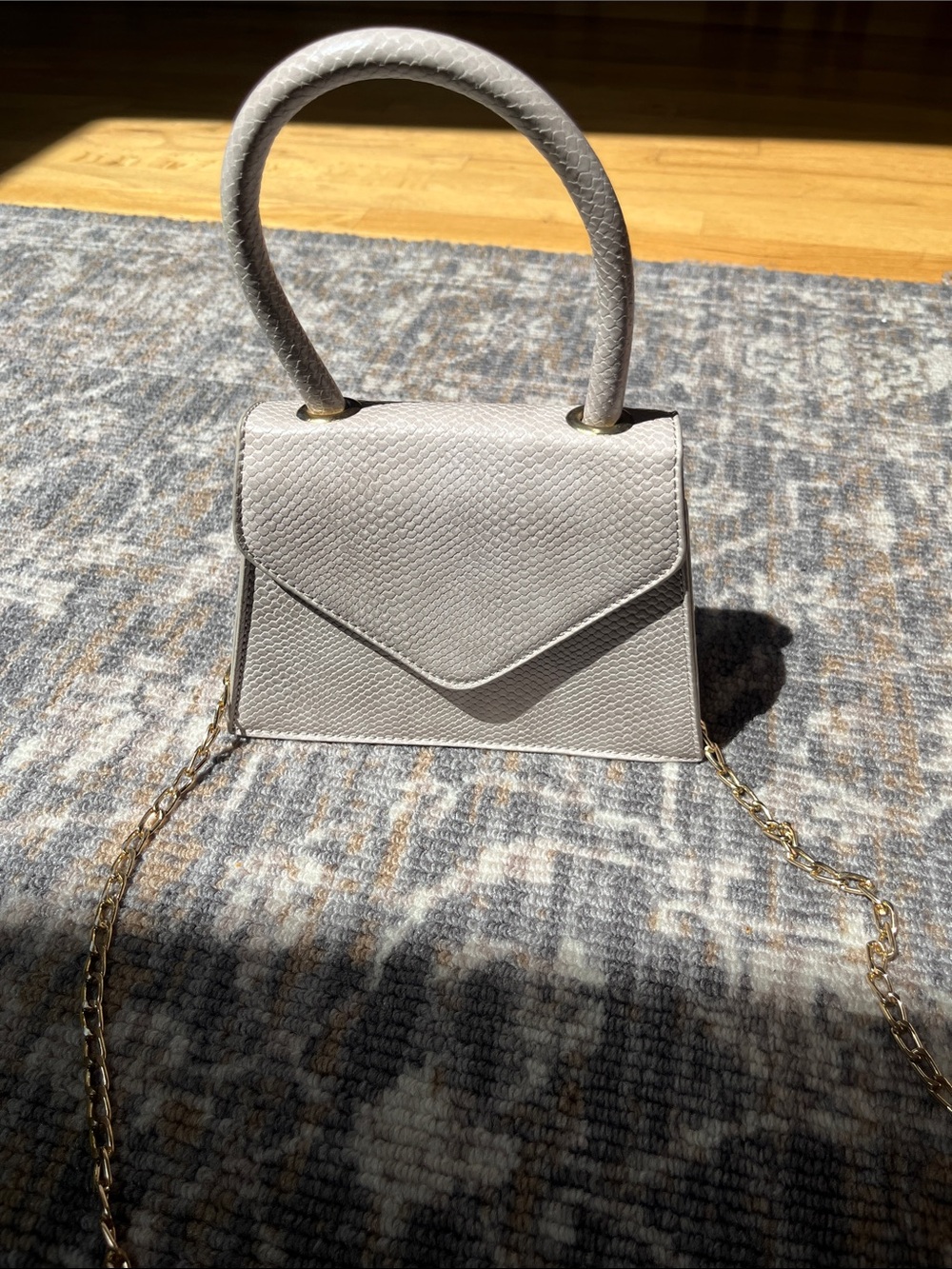 Elegant taupe Top-Handle Crossbody Bag